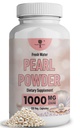 Pearl Powder Supplement for Skin Health - Anti-Aging, Antioxidant a kolagén Výroba - Zdravé oči, vlasy a nechty, podporuje imunitu, nálada a spánok - s vápnikom a aminokyselinami 120 kapsúl 1000 mg