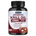 Krill Oil 1200mg, Antarktída Krill Omega 3 Supplement with EPA, DHA,Astaxantin & Fosfolipids for Heart & Brain & Joint Health, No Fishy Dochute,120 Softgels (60 Servings)