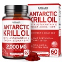 Antarktída Krill Oil Supplement (2000mg Per Serving, 60 Softgels) Krill Omega 3 Doplnky s EPA, DHA & Astaxantin - Premium Fosfolipid pre dospelých - Tretia strana testované, non-GMO & USA