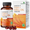 Futurebiotics Omega-3 Fish + Krill Oil 1000 MG Omega-3 EPA/DHA & Astaxantín - non-GMO, 120 Softgels (60 Servings)