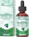Naturments Chlorofyl Tekuté kvapky: - Prírodné dezodorant, Immune Support, Energy Boost - Clorofila koncentrát s organickým mätovým olejom - 30 Servírovanie, 60 Ml