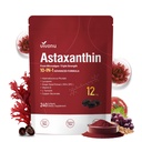 10 in 1 Astaxantín 12mg Doplnky, 4 mesiace Dodávka, Astaxantina Antioxidant z Fresh Hematococcus Pluvialis, Obsahuje Lykopén, Hroznové semeno, Vitamín E, a viac podporuje oči, kĺby, zdravie kože