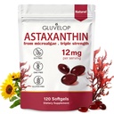 Astaxantín 12mg, Premium Astaxantin Antioxidant Doplnky, Podporuje oči, koža, Immune, Vnútorné cirkulácie, Čerstvé mikroriasy Zdroj, Trojitá sila, non-GMO, 4 Mesiac dodávky, 120 Softgels