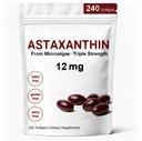 Astaxantín 12 mg, Premium Astaxantin Antioxidant Supplements with Antioxidant Activity, Supports Eye, Immune, Skin Health, Internal Circulation-240 Softgels