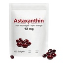 Astaxantín 12mg, 120 Softgels, Max Sila Antioxidant s kokosovým olejom, prírodná formula, vysoká absorpcia pre podporu očí a pleti, prírodné vzorec, non-GMO, bez lepidla
