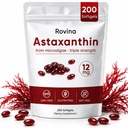 ROVINA Astaxantín 12mg Softgels, Antioxidant Supplement podporuje oči, kožu, Immune, kĺb, vnútorné cirkulácie, non-GMO & Gluten Free - 200 Softgels