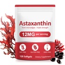 Astaxantín Doplnky, 12mg Astaxantín Natural Anti-Aging Formula - Podporuje oči, kĺb, vnútorné cirkulácie a zdravie kože, non-GMO non-Gluten