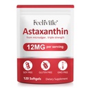 Premium Astaxantin Doplnky 12mg 120 Softgels, Astaxantin Antioxidant Supplement for Eye, Skin, Joint, Brain, Fresh Microrias Zdroj pre zdravie srdca a imunitného systému