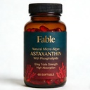 Fable Astaxantin 12mg with Fosfolipids - 5X Absorbcia, Natural Micro-Algae Zdroj: Antioxidant pre pokožku, zdravie očí a srdca, 60 Počet