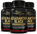 FREZZOR Astaxantín Black s UAF1000+ Super Antioxidant, Podporuje srdce, zdravie očí a mozgu, Anti-Aging Skin Care & Cellular Protection, 12 mg Astaxantin per Serve, 180 Softgels, 3 mesiace dodávky