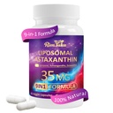 Lipozomálne Astaxantin Supplement Complex 9-in-1 s Ashwagandha, Lykopén, Zeaxantin, Antioxidant Supplement Support Eye, Skin & Joint Health, 60 kapsúl