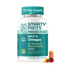 SmartyPants prenatálne multivitamínové Gumies s Omega 3 DHA/EPA, metylfolát, biotín, vitamíny D3, C, B12, B6, A, K a zinok, bez lepku, čisté označenie, dve ovocné príchute, 90 Gumímies (30 dní dodávky)