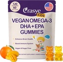 Omega 3 Gummy pre deti a dospievajúcich - Sugar Free Omega DHA & EPA Supplement Gummy pre deti Mozog a imunita - Žiadne ryby Burps, Vegan - 120 Gummy