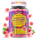 Nextdia Multivitamínové plná Gummy pre dospievajúcich chlapcov dievčatá 12-17, 18, 19, Deti 10+ Multivitamín s Omega 3, vápnik + horčík + zinok, Multi-minerály pre dospievajúcich 10-19S mozog, kosti, energie, imunita