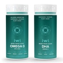 Iwi Omega-3 & DHA Omega-3 Bundle, 30 Servings, Vegan Plant-Based Algae Omega 3, Krill & Fish Oil Alternative, No Fishy Dochust