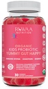 RUWAA NUTRITION Kids Organic Probiotic Gummies for Digestive Health, Immune Support, Combace, Bloating. 2,5 miliardy JTK, jahodová chuť, žuvacie probiotiká pre deti vo veku 4+, 30ct (1)