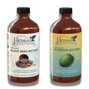 Bylinné spojenia Organické sourzop & Black Seed Bitters Bundle - Prírodné rastlinné na báze zložiek pre nežné detox a trávivé zdravie dve fľaše, 32 Ounces (16 Ounces Each), 64 Slúži