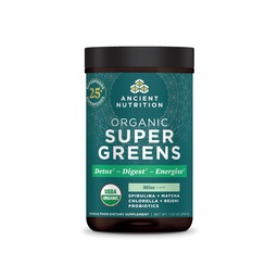 Staroveká výživa Supergreens prášok s probiotikami, Organic Peppermint Flavor Greens, vyrobené z reálneho ovocia, Zelenina a bylinky, pre trávenie a podporu energie, 25 Servírovanie, 7.23oz