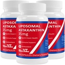 35mg Lipozomálne Astaxantin Supplement - Výkonná antioxidačná podpora pre pokožku, zdravie kĺbov a očí - Prírodná antiagingová formula s čistým astaxantínom - Vegan, non- GMO, 180 kapsúl