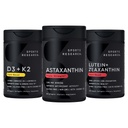 Športový výskum® Antioxidant Support Pack w/Astaxant 12mg, Vitamín D3 5000iu + K2 100mcg, a lutein 20mg + Zeaxantin 4mg Supplements - Vegan Certified · Non-GMO · Gluten & Soy Free