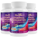 Lipozomálne Astaxantin Supplement Complex 9-in-1 s Ashwagandha, Lykopén, Zeaxantin, Antioxidant Supplement Support Eye, Skin & Joint Health, 180 kapsúl