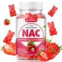 softbear NAC Gummies for Kids & Adults, NAC Supplement 1000mg N Acetyl Cysteine Supports Lung & Liver Health, Antioxidants & Immune System, Jahodová chuť 60 Počet