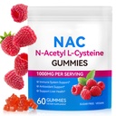 NAC Gummy pre deti a dospelých, doplnok NAC bez cukru, N-acetyl cysteine Lung & Liver Health, Antioxidanty a imunitný systém, počet 60
