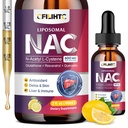 Lipozomálne kvapaliny NAC doplnok N-acetyl Cysteín kvapky, N Acetyl Cysteín 600 mg s Glutatiónom, Resveratrol a zinok pre dospelých a deti Pečeň Antioxidant Pľúca a zdravie kože, citrón 2 Fl Oz