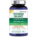 Granions Histamín Balance Complex - Quercetin s Hypromelain, NAC a vitamín C - D-Hist Seasonal Histamín Blocker & Immune Suplement for Adult for Adults and Children - 60 Vegan Capsules