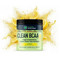 Clean BCAA - 2:1:1 Food Sourced BCAA Powder & Coconut Water Electrolytes Recovery & Amino Energy Supplement - Award Winning Vegan Amino Acid Supplement - 30 Servings - Lemonade