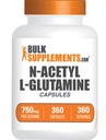 BulkSupplementments.com N-Acetyl L-Glutamine Kapsule - Glutamine Supplement, Amino Acides Supplement - Gluten Free, 1 Kapsule per Serving (750mg), 360 Počet (Pack of 1)