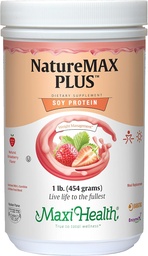 Maxi-Health NatureMAX PlusTM Podpora energie Nápoje Sójový proteín prášok - bezcukrová diéta doplnok - 20g Bielkoviny na porciu - Prírodná jahodová príchuť - Kosher Vitamín - 1lb
