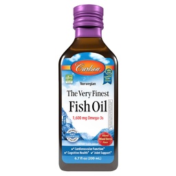 Carlson Veľmi najjemnejší rybí olej, 1600 mg Omega-3s, zmiešané Berry Flavor, 200 ml 