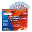 Children's Acetaminophen 24 Strips | Pain Reliever & Fever Reducer | Fast-Acting Support for Cold & Flu Symptoms | Oral Chewable Strips for Kids Ages 2-9 | Travel Size, Orange Flavor