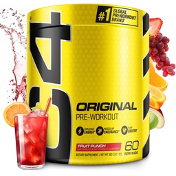 C4 Original Pre Cvičenie prášok Ovocie Punch - Vitamín C pre imunitnú podporu - Bezcukrová preworkout Energy pre mužov a ženy - 150 mg kofeín + Beta Alanine + Creatin - 60 Servírovanie