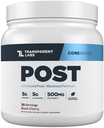 Transparentné Labs Post - Post-Workout zotavenie svalového Builder s L-Glutamine, Beta-Alanine a BetaPure Betaine Anhydrous pre svalovú obnovu a budovanie svalov - 30 Slúži, Čierna Cherry
