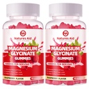 Natures Aid Magnesium Glycinate Gummies 1000mg - Sugar Free Magnesium Potassium Supplement with Vitamin D, B6, CoQ10 for Calm Mood & Sleep Support - 180 Raspberry Gummies.