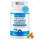 Inner Brightness Vitamín B Complex - Plne metylovaný aktívny B12, B6, Folát - pre energiu, Focus, Mood & Nerve Health - Non-GMO Vegan Gluten-Free s B1, B2, B3, B5, B7-90 Kapsule po dobu 3 mesiacov