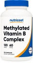 Nutricost Metylated Vitamín B Complex 120 Kapsule - (60 Servis) Bezlepkové