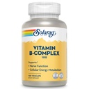 Vitamín B komplex SOLARAY 100 mg - Bunková energia, Nervová a Srdcová zdravotná podpora - Dodávky všetkých 8 B komplexných vitamínov - vitamín B12, B1, B2, B3, B6, Niacín, kyselina listová a biotín - Vegan, 100 porcií