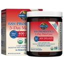 Záhrada života Raw Probiotiká 5-Day Max Care - 400 miliárd CFU - Probiotický prášok na podporu trávenia a imunity - Banana, 5 Servisov