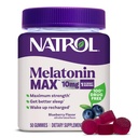 Natrol Melatonin 10mg Sleep Aid Supplement, 50 gróf MelatoninMax Gummies, Blueberry Flavor, 10 mg Melatonin Gummies for Occasional Sleepless, 50 Day Supply