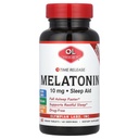 Olympian Labs Melatonin 10mg Time Release with Vitamin B6 - Maximum Strength Tablets - Drug-free, podporuje pokojný spánok, Nighttime Sleep Aid - 60 Vegan Tablets (60 Servings)
