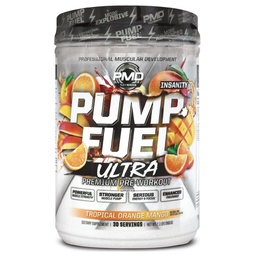 PMD športové čerpadlo palivo Ultra šialenstvo - Premium Pre Cvičenie Powder & Muscle Pump, väčšie zameranie, Vytrvalosť a zotavenie, Premium Creatine, Arginine & Beta Alanine, Tropical Orange Mango (30 Servings)