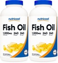 Nutricost Fish Oil Omega 3 Softgels with EPA & DHA (1000mg Fish Oil, 560mg of Omega-3), 240 Softgels, non-GMO, Gluten Free. (Pack of 2)