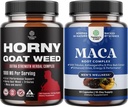 Bundle of Horny Goat Weed with Black Maca Root, Tongkat Ali, Saw Palmetto & Panax Ginseng Extract for Stamina & Energy and Black Maca Root with Sibírsky ženšen Ashwagandha - Men