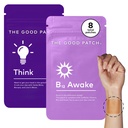 The Good Patch Weekday Hustle Duo - Awake B12 with Caffeine and Vitamins to Help Promote Energy - Think with Caffeine, Yerba Mate to Support Focus (8 Total Patches)