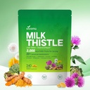 Milk Thitle Pečeň Detox Kapsule, 3000mg Pečeň Clean Detox & Repair, 20-in-1 Advanced Support Complex with Milk Thitle, NAD, NAC, ALA, Dandelion, Glutathione, Artičoky, Turmerica, More 240 Softgels