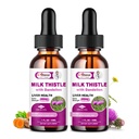Pečeň Zdravotná podpora Tekutina 2 Balenie, 600mg Mlieko Thitle 80% Silymarin Extract & 250mg Púpava Root Extract, Pečeň Clean Detox & Repair Tučný Pečeň Vzorec, Vegan, Non-GMO a All-Natural