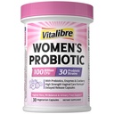 Vitalibre Probiotiká pre ženy 30 kmeňov, 100 miliárd CFU Vaginálne probiotiká s tráviacimi enzýmami, prebiotiká a brusnice pre zdravie močových ciest, rovnováha pH, 30 Veggie Kapsule
